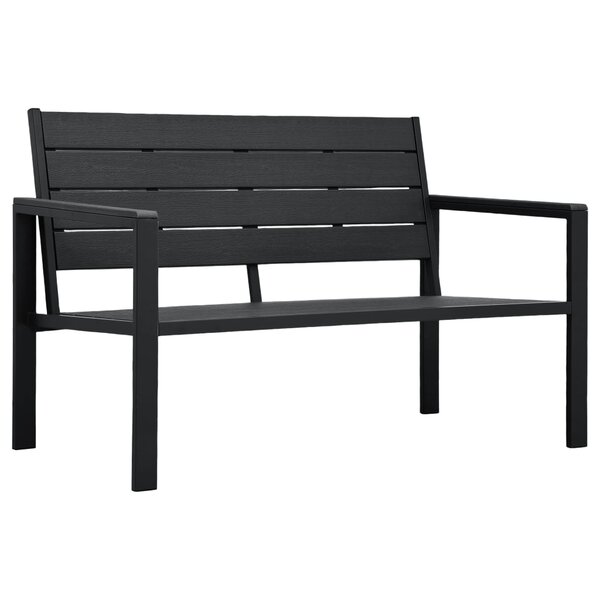 vidaXL Banc de jardin 120 cm PEHD Noir Aspect de bois