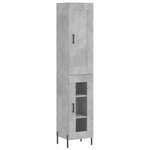 vidaXL Buffet haut Gris béton 34 5x34x180 cm Bois d'ingénierie