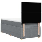 vidaXL Sommier à lattes de lit et matelas Gris clair 90x190 cm Tissu