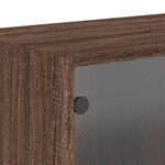 vidaXL Armoires murales portes vitrées 2 Pièces chêne marron 68 5x37x35cm