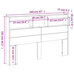 vidaXL Armoire tête de lit avec LED blanc 160x17x102 cm