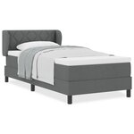 Lit avec sommier et matelas vidaXL gris foncé 100x200 cm en tissu