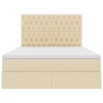 vidaXL Lit de Rangement Crème 140 x 190 cm Cuir synthétique