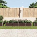 vidaXL Lit surélevé de jardin Marron 320x80x45 cm Acier galvanisé