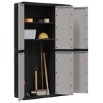 vidaXL Armoire de rangement d'extérieur gris et noir 97x37x165 cm PP