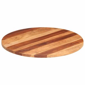vidaXL Dessus de table bois massif d'acacia rond 25-27 mm 80 cm