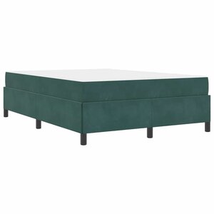 vidaXL Cadre de lit Vert foncé et blanc 140 x 200 cm Velours