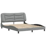 vidaXL Cadre de lit sans matelas Hvar gris clair 160x200 cm tissu