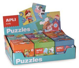 Présentoir de 6 puzzles modèles assortis 29x19x9,5 cm APLI