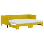 vidaXL Lit de jour avec lit gigogne et matelas jaune 80x200 cm velours