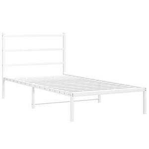 vidaXL Cadre de lit métal avec tête de lit blanc 107x203 cm