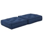 vidaXL Pouffe Indigo Tissu (100  coton) 70 x 70 x 36 cm Pouffe Indigo