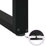 vidaXL Pieds de table basse en U  2 pièces  noir  60 x (42-43) cm  acier