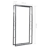 vidaXL Portant de bois de chauffage Noir 100x25x200 cm Acier