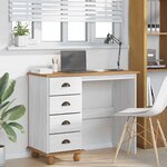 vidaXL Bureau ASKIM Blanc 95 x 40 x 75 cm Bois massif en pin