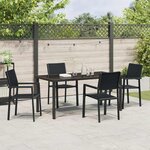 vidaXL Ensemble de salle à manger pour jardin 5 Pièces Noir Poly rotin