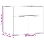 vidaXL Armoire d'évier Gris béton 60x38 5x46 cm Aggloméré