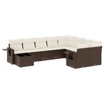vidaXL Salon de jardin 10 Pièces avec coussins marron résine tressée