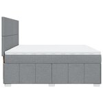 vidaXL Sommier à lattes de lit avec matelas Gris clair 200x200cm Tissu