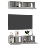 vidaXL Meubles TV 4 Pièces Gris béton 60x30x30 cm Bois d'ingénierie