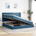vidaXL Lit avec rangement et matelas Bleu foncé 200 x 200 cm Velours