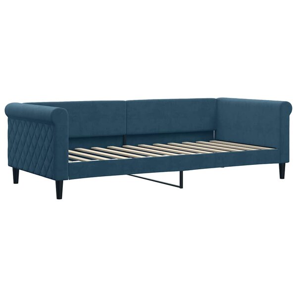 vidaXL Lit de repos sans matelas bleu 90x200 cm velours