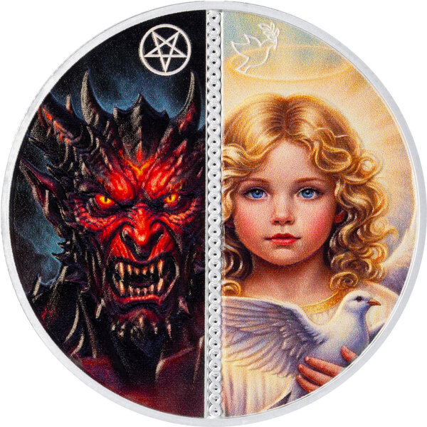 Monnaie ANGEL AND DEVIL Infinite Duality Paradox 1 Oz Argent 10$ Liberia 2026