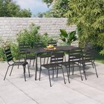 vidaXL Ensemble à manger de jardin 9 Pièces anthracite acier
