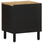 vidaXL Tables de chevet 2 Pièces noir bois de manguier massif brut