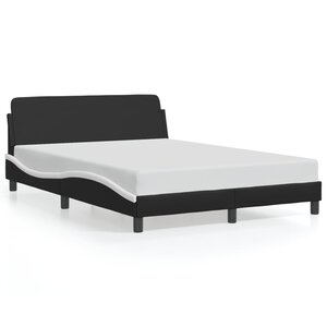 vidaXL Cadre de lit Dover noir et blanc 120x200 cm similicuir