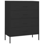 vidaXL Commode Noir 80x35x101 5 cm Acier