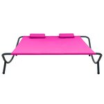 vidaXL Lit de repos d'extérieur tissu rose
