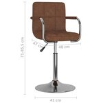 vidaXL Tabouret de bar Marron Tissu