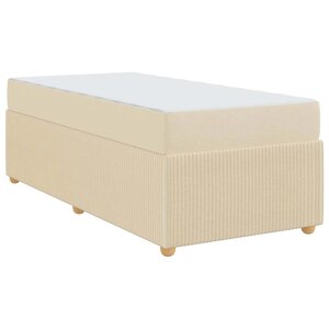 vidaXL Cadre de lit avec matelas avec matelas Crème 100 x 200 cm tissu