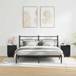 vidaXL Cabinet de chevet avec 2 Pièces Noir 39 x 34.5 x 50 cm