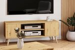 Meuble TV Focus 135 cm - chêne artisan  piètement bois