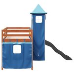 vidaXL Lit mezzanine enfants avec tour bleu 80x200cm bois pin massif