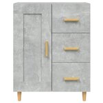 vidaXL Buffet Gris béton 69 5x34x90 cm Bois d'ingénierie