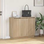 Buffet vidaXL LED Chêne Sonoma 90x32x75 cm en bois d'ingénierie
