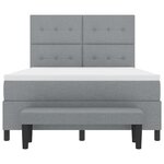 vidaXL Lit à ressorts avec matelas Gris clair 140 x 190 cm tissu
