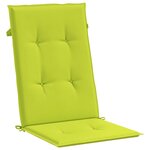 vidaXL Coussins de chaise de jardin à dossier haut lot de 6 vert vif