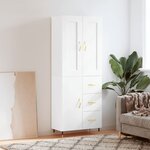 vidaXL Buffet haut Blanc 69 5x34x180 cm Bois d'ingénierie