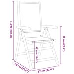vidaXL Chaises de jardin lot de 2 bleu/blanc bois acacia massif tissu
