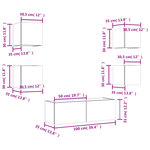 vidaXL Meuble TV muraux 5 Pièces avec lumières LED blanc