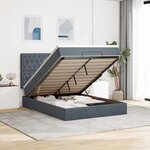 vidaXL Cadre de lit ottoman avec matelas gris foncé 140x190 cm velours
