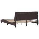 vidaXL Cadre de lit avec LED sans matelas marron foncé 160x200cm tissu