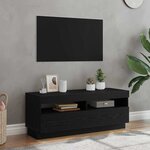 vidaXL Meuble TV Chêne noir 100 x 35 x 40 cm Bois d'ingénierie