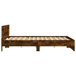 vidaXL Cadre de lit avec tête de lit et LED chêne fumé 200x200 cm