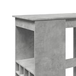 vidaXL Table de bar avec étagères gris béton bois d'ingénierie