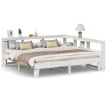 vidaXL Lit bibliothèque sans matelas blanc 180x200 cm bois pin massif